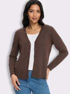 Strickjacke in 3D-Tupfen-Optik