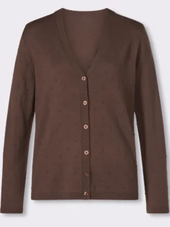 Strickjacke in 3D-Tupfen-Optik