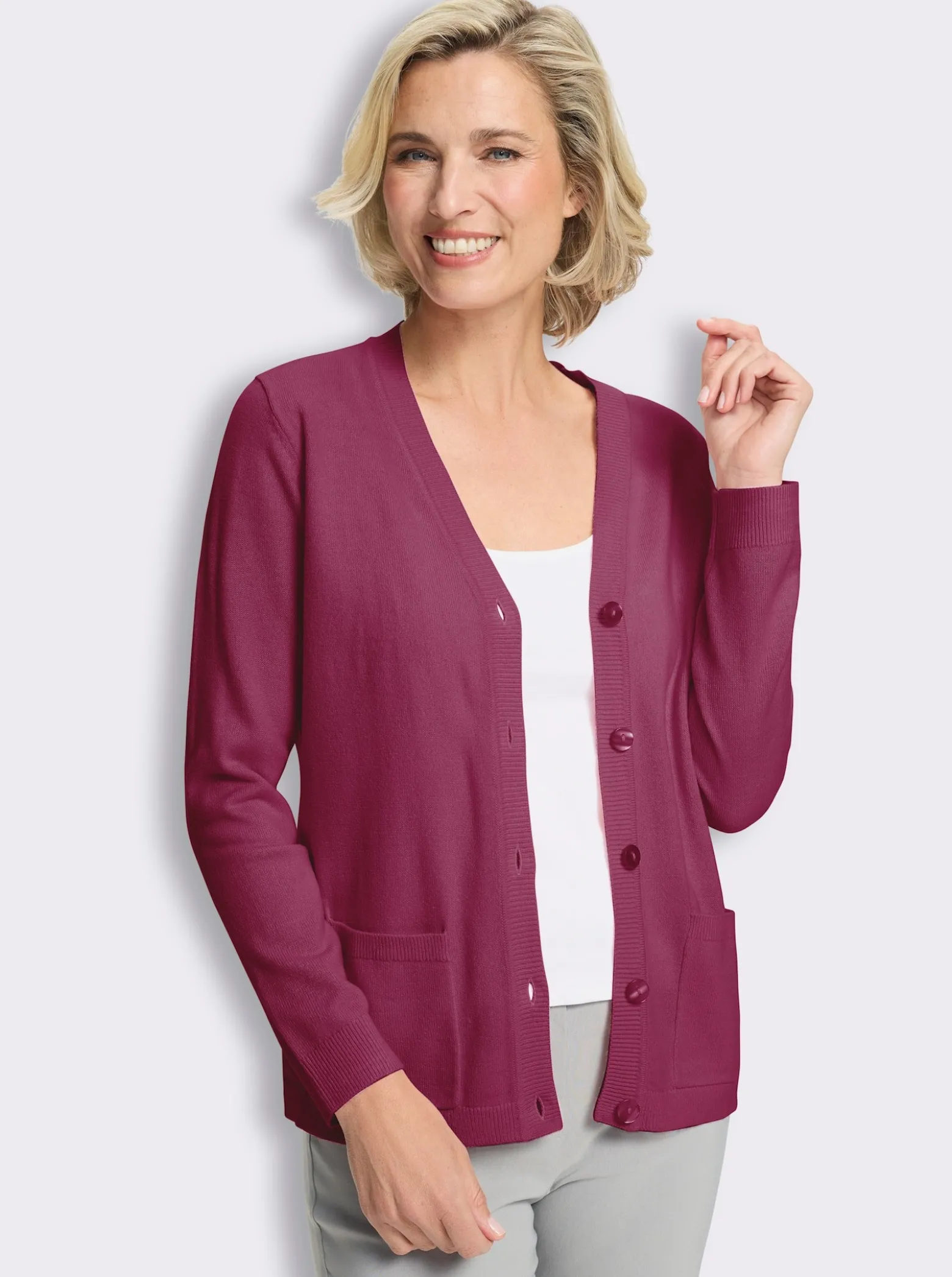 Strickjacke in Feinstrick-Qualität