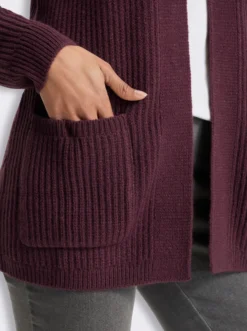 Strickjacke in gerippter Grobstrick-Optik