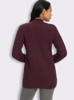 Strickjacke in gerippter Grobstrick-Optik