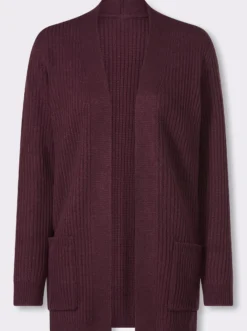 Strickjacke in gerippter Grobstrick-Optik