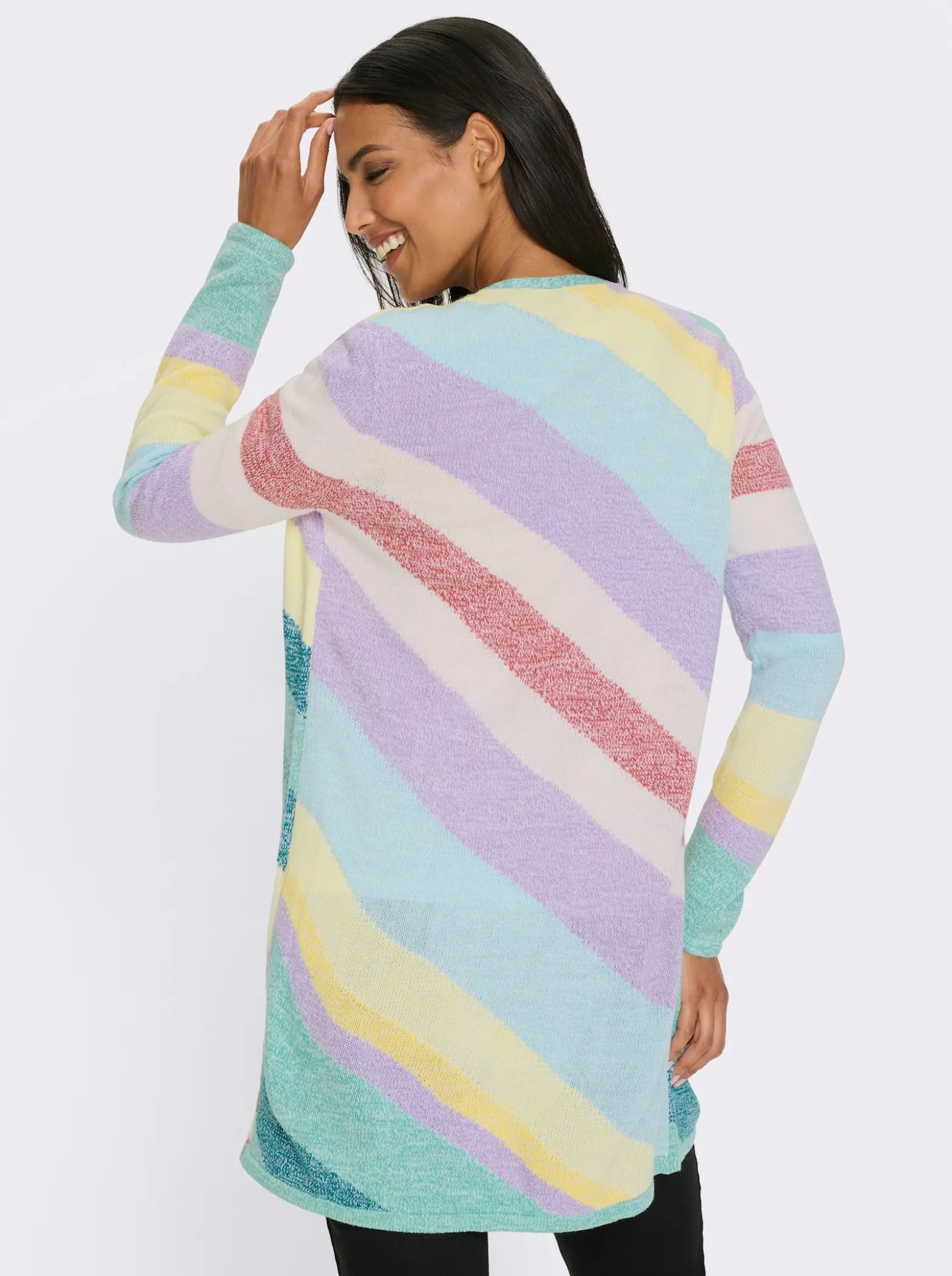 Strickjacke in langer, offener Form