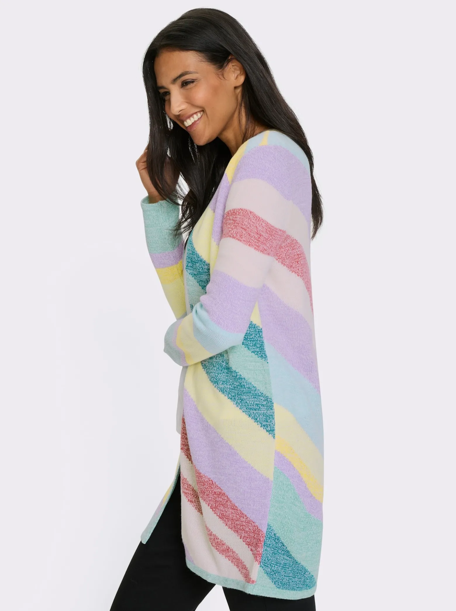 Strickjacke in langer, offener Form