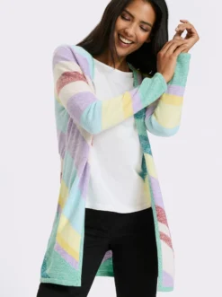 Strickjacke in langer, offener Form