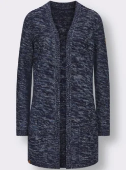 Strickjacke in Longform, meliert