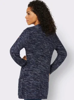 Strickjacke in Longform, meliert