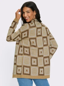 Strickjacke in mehrfarbigem Jacquardmuster