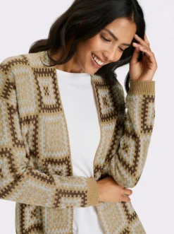 Strickjacke in mehrfarbigem Jacquardmuster