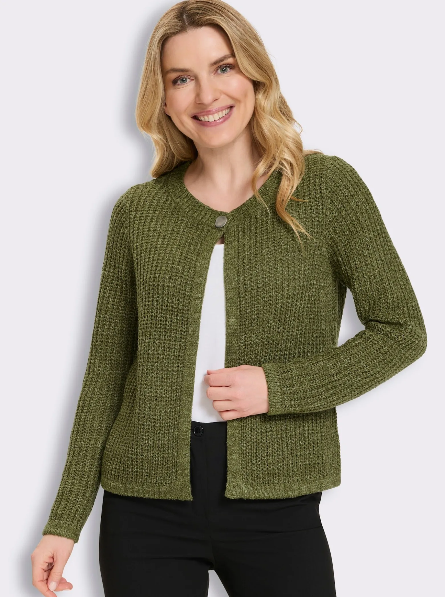 Strickjacke in Melange-Optik