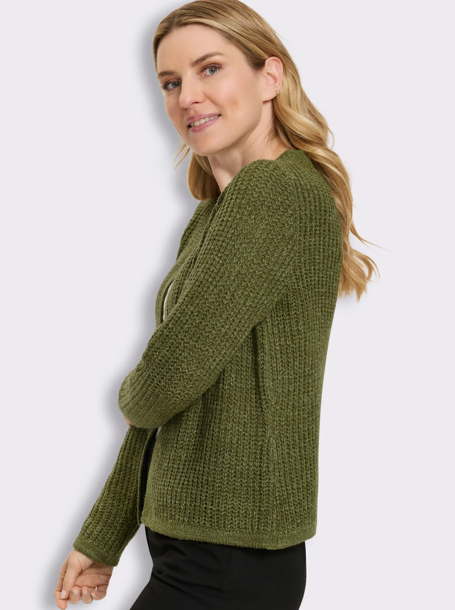 Strickjacke in Melange-Optik