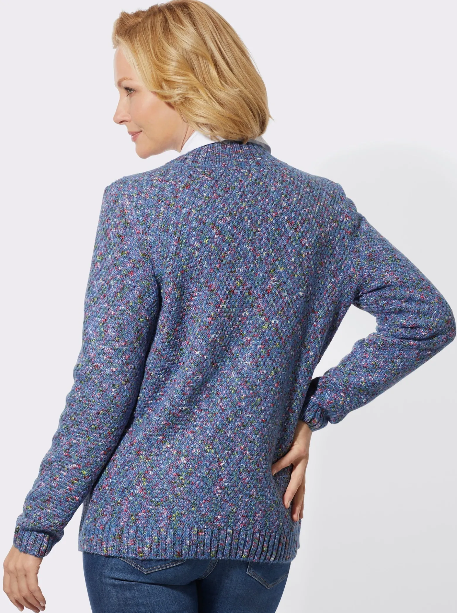 Strickjacke in Melange-Qualität