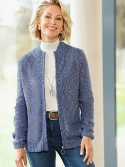 Strickjacke in Melange-Qualität