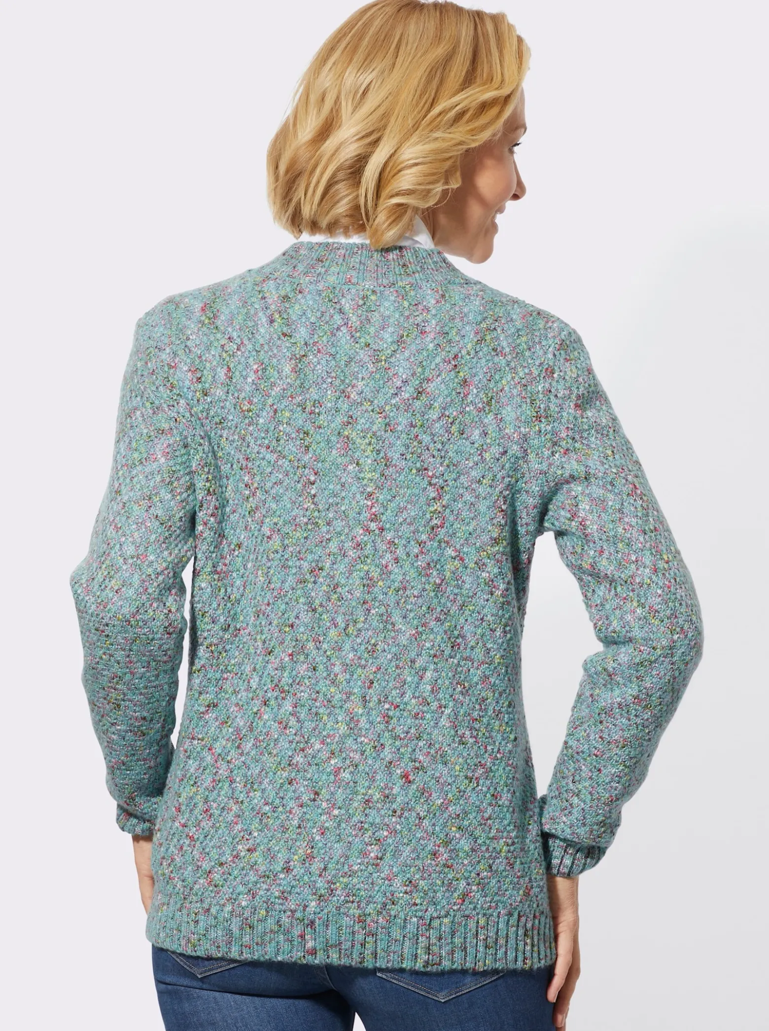 Strickjacke in Melange-Qualität