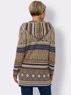 Strickjacke in Norweger-Jacquardmuster