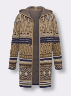 Strickjacke in Norweger-Jacquardmuster