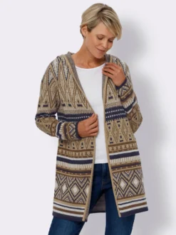 Strickjacke in Norweger-Jacquardmuster