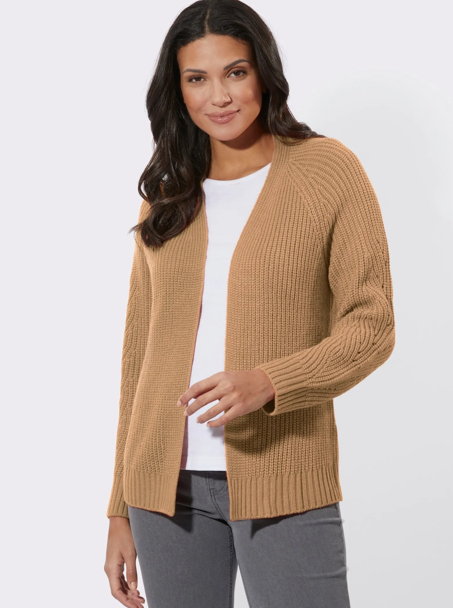 Strickjacke in Ripp-Optik