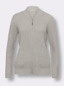 Strickjacke in Ripp-Optik, pflegeleicht