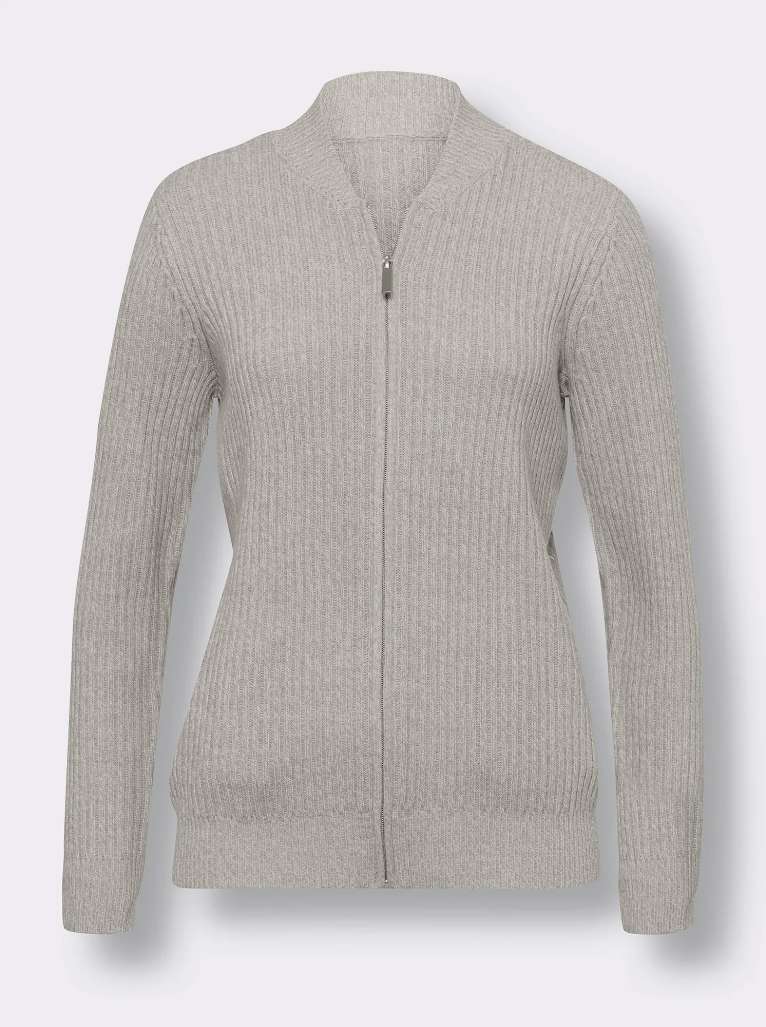 Strickjacke in Ripp-Optik, pflegeleicht