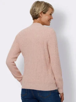 Strickjacke in Ripp-Optik, pflegeleicht