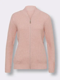 Strickjacke in Ripp-Optik, pflegeleicht