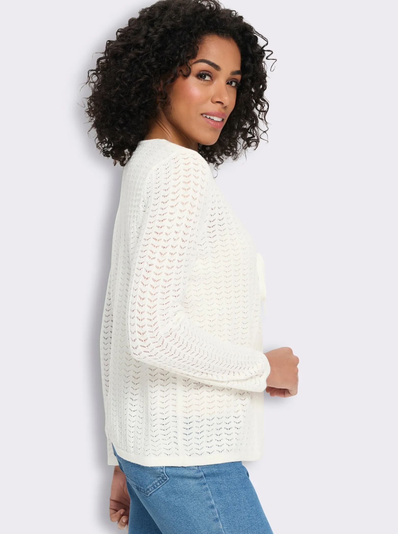 Strickjacke mit Ajour-Muster