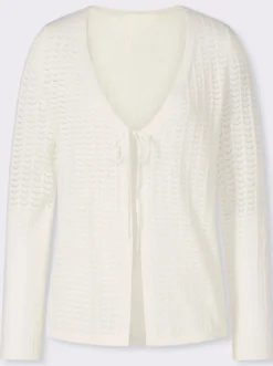 Strickjacke mit Ajour-Muster