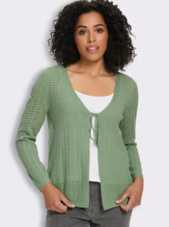 Strickjacke mit Ajour-Muster