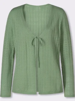 Strickjacke mit Ajour-Muster
