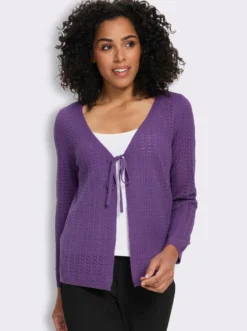 Strickjacke mit Ajour-Muster