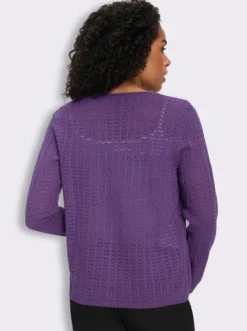 Strickjacke mit Ajour-Muster