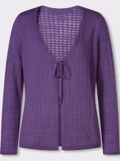 Strickjacke mit Ajour-Muster