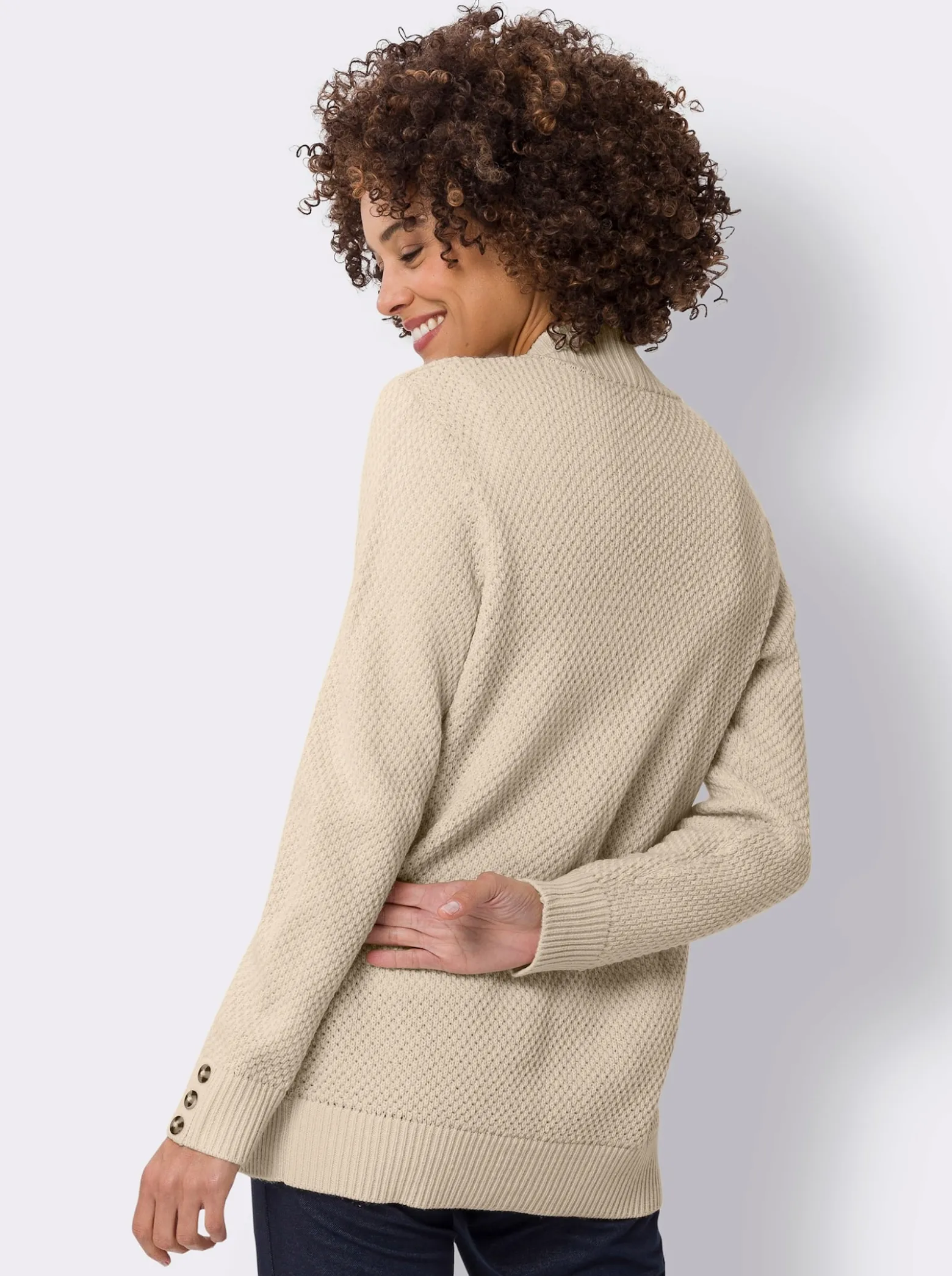 Strickjacke mit breiter Rippe