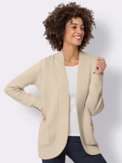 Strickjacke mit breiter Rippe