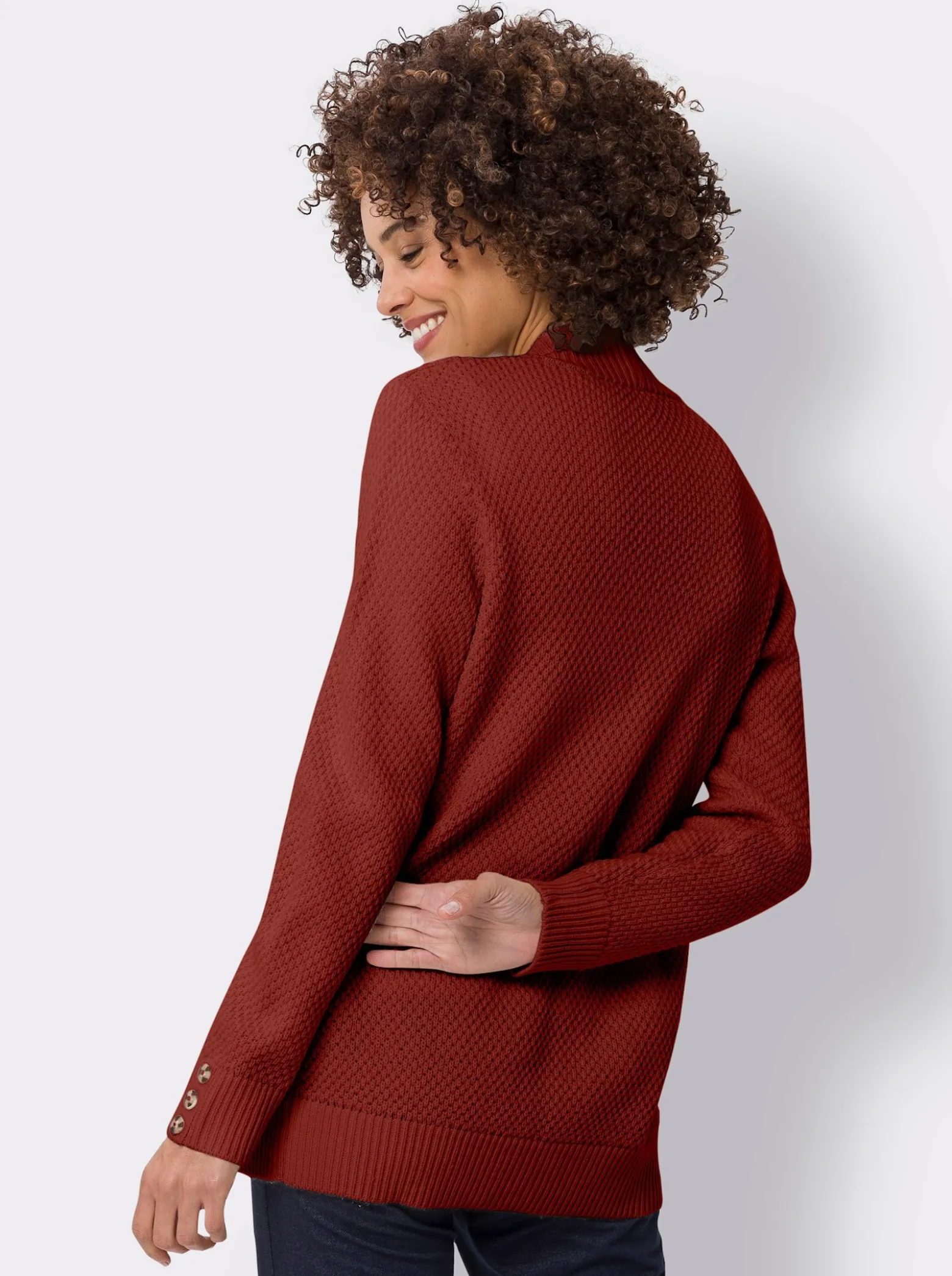 Strickjacke mit breiter Rippe