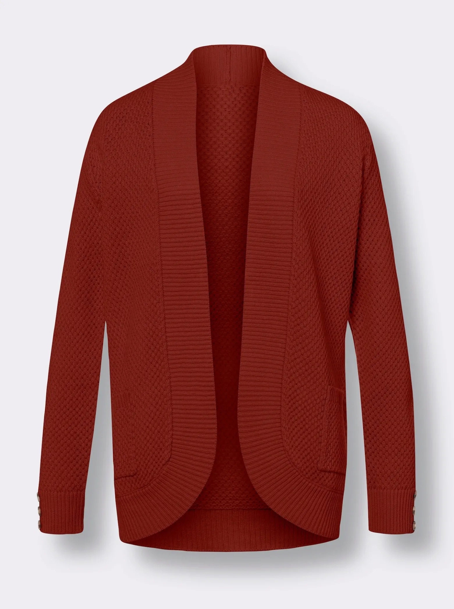 Strickjacke mit breiter Rippe