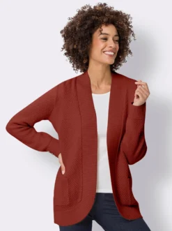 Strickjacke mit breiter Rippe