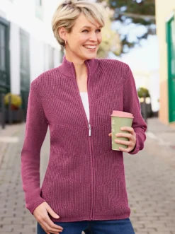 Strickjacke mit Diagonalstreifen