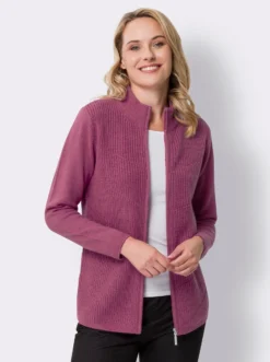 Strickjacke mit Diagonalstreifen