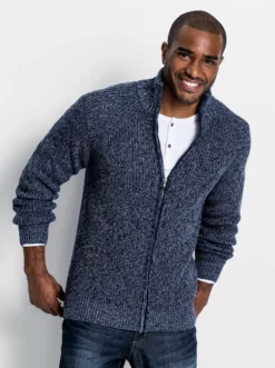 Strickjacke mit durchgehendem Reißverschluss