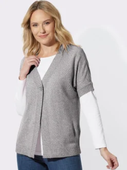 Strickjacke mit Fledermaus-Ärmeln