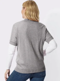 Strickjacke mit Fledermaus-Ärmeln