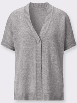 Strickjacke mit Fledermaus-Ärmeln