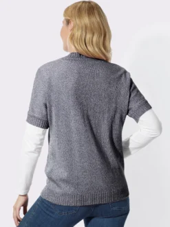 Strickjacke mit Fledermaus-Ärmeln