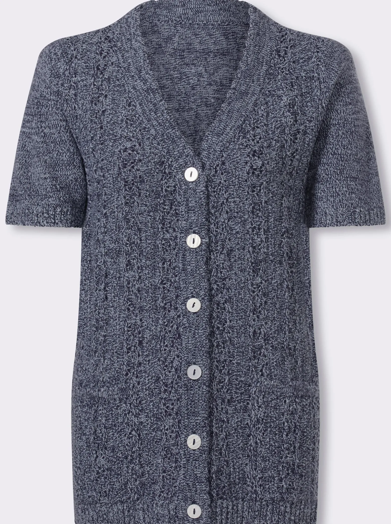 Strickjacke mit gebogten Kanten