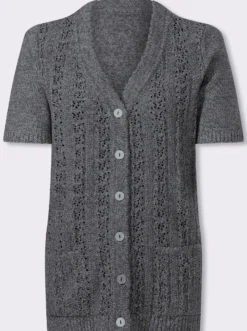 Strickjacke mit gebogten Kanten