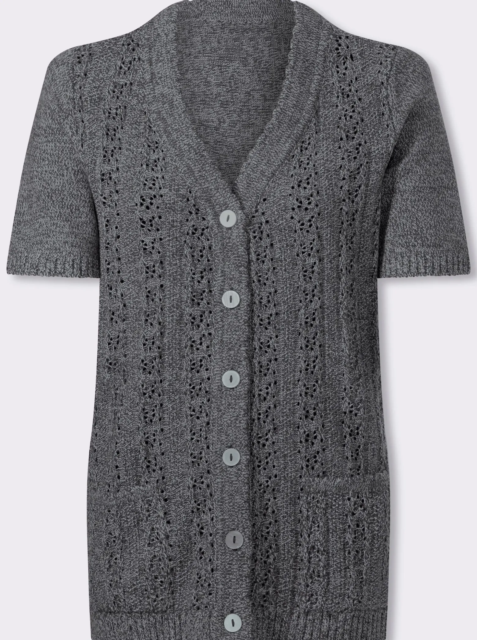 Strickjacke mit gebogten Kanten