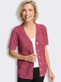 Strickjacke mit gebogten Kanten