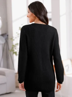 Strickjacke mit gerippten Abschlüssen